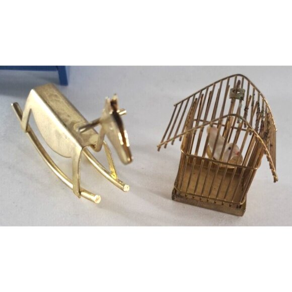 VTG Dollhouse Victorian Style Furniture Desk Sewing Machine Nursery Birdcage - Picture 4 of 6